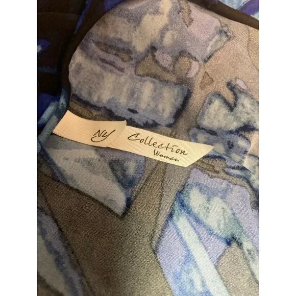 New York collection blue and black sleeveless dress - Picture 4 of 4